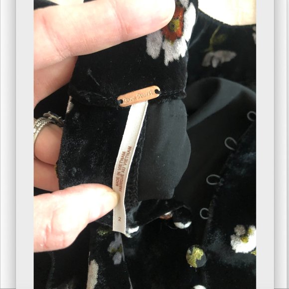 Free People Be My Baby Velvet Floral Mini - Picture 5 of 7